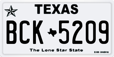 TX license plate BCK5209