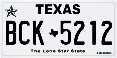 TX license plate BCK5212