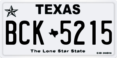 TX license plate BCK5215