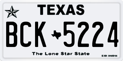 TX license plate BCK5224