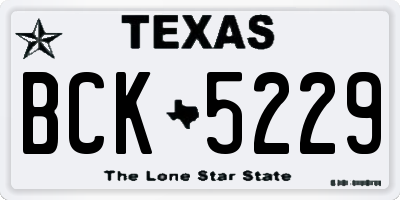 TX license plate BCK5229