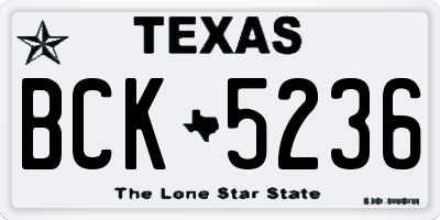 TX license plate BCK5236