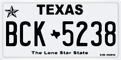 TX license plate BCK5238