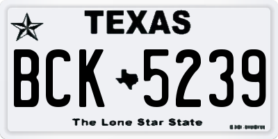 TX license plate BCK5239
