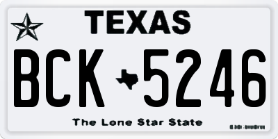 TX license plate BCK5246