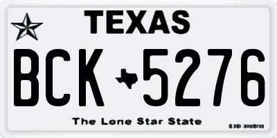 TX license plate BCK5276