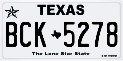 TX license plate BCK5278