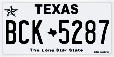 TX license plate BCK5287