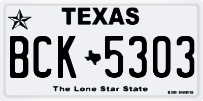 TX license plate BCK5303