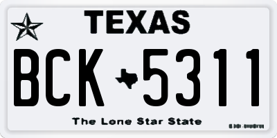 TX license plate BCK5311