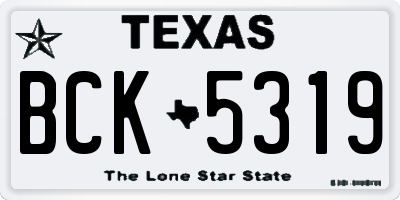 TX license plate BCK5319