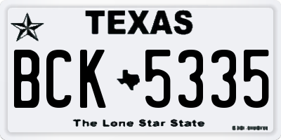 TX license plate BCK5335