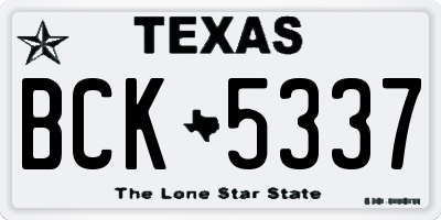 TX license plate BCK5337