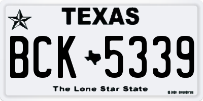 TX license plate BCK5339