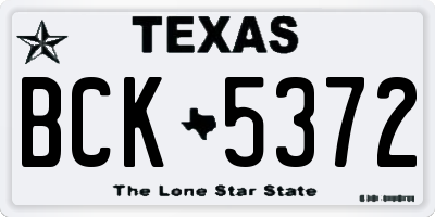 TX license plate BCK5372