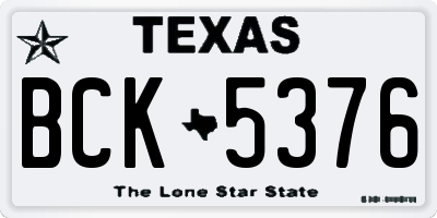 TX license plate BCK5376