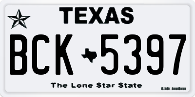 TX license plate BCK5397