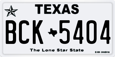 TX license plate BCK5404