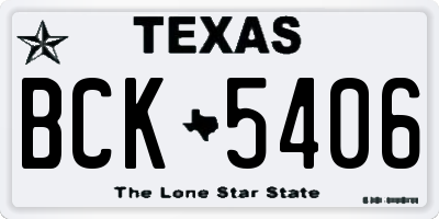 TX license plate BCK5406