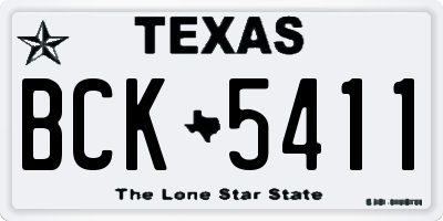 TX license plate BCK5411