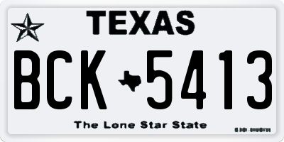 TX license plate BCK5413