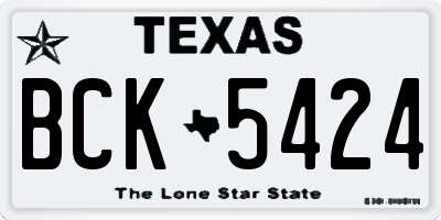 TX license plate BCK5424