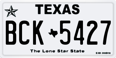 TX license plate BCK5427