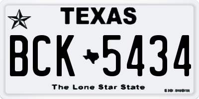 TX license plate BCK5434
