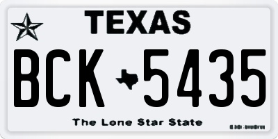 TX license plate BCK5435