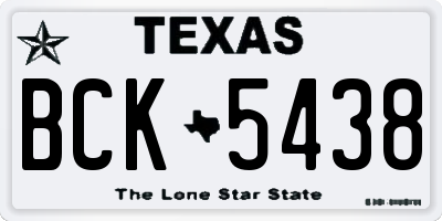 TX license plate BCK5438