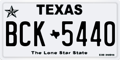 TX license plate BCK5440