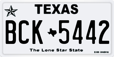 TX license plate BCK5442