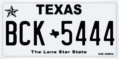 TX license plate BCK5444