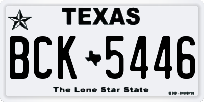 TX license plate BCK5446
