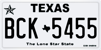 TX license plate BCK5455