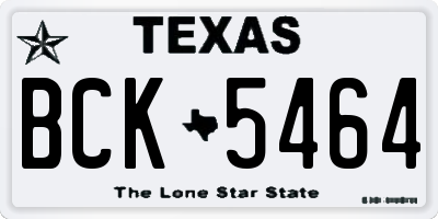 TX license plate BCK5464