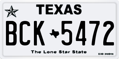 TX license plate BCK5472