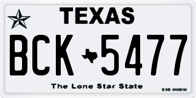 TX license plate BCK5477