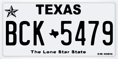 TX license plate BCK5479
