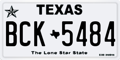 TX license plate BCK5484