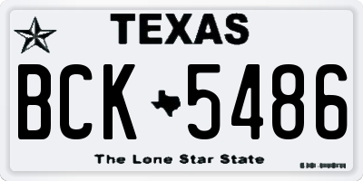 TX license plate BCK5486