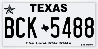TX license plate BCK5488