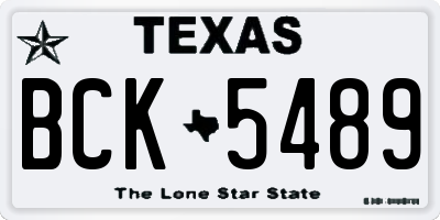 TX license plate BCK5489
