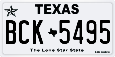 TX license plate BCK5495