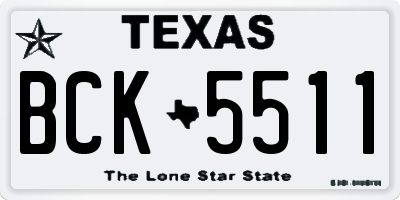 TX license plate BCK5511