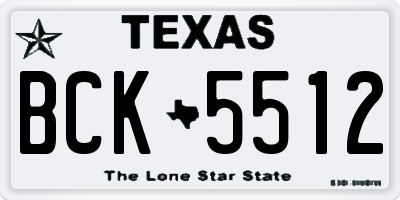 TX license plate BCK5512