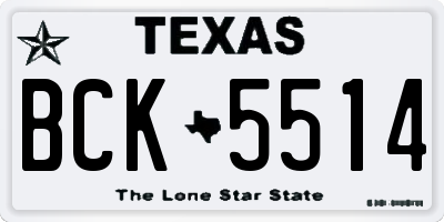 TX license plate BCK5514