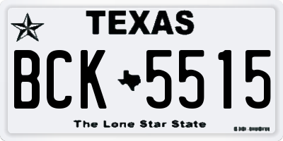 TX license plate BCK5515