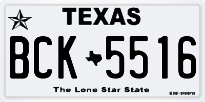 TX license plate BCK5516