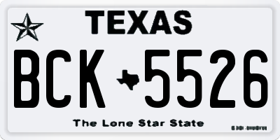 TX license plate BCK5526